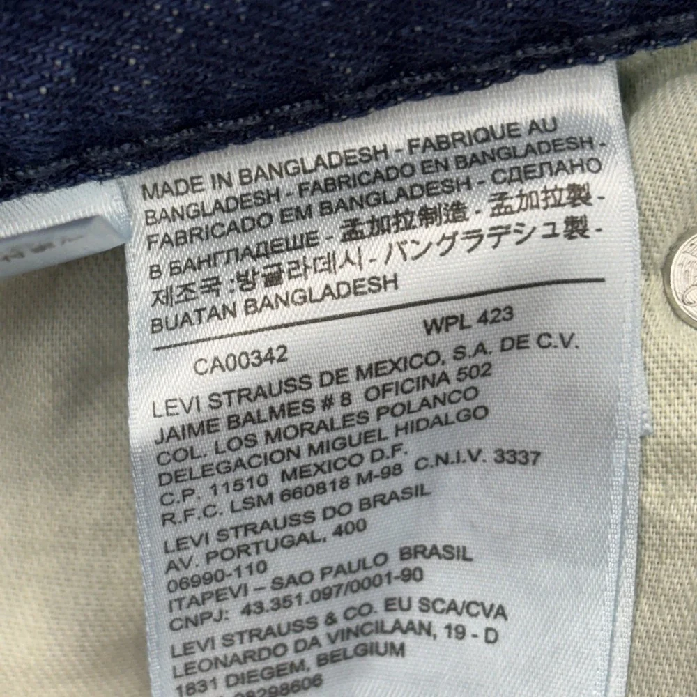 Levi's 514 jeans mens 34x30 distressed blue denim Whiskered Fade Straight Grunge